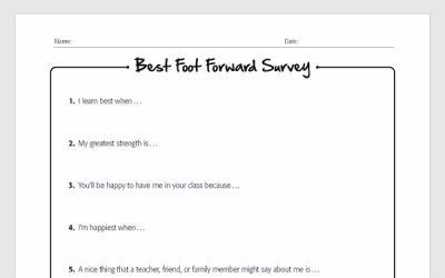 Best Foot Forward Survey (Getting to Know You)
